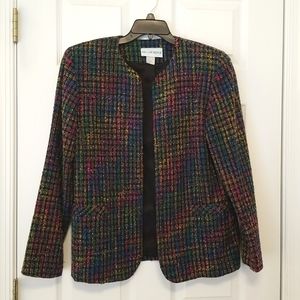WillowRidge Multi-Color Tweed Open Jacket - Size Lg.